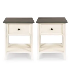 Set Of 2 Farmhouse Single Drawer V Frame Nightstands - Saracina Home -Modern Living Sales GUEST 69c1cb7f c5f8 45c8 a09a c17d10dc02f9