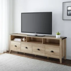 4 Drawer Farmhouse TV Stand For TVs Up To 80" - Saracina Home -Modern Living Sales GUEST 6f5c7dff 6bbf 4107 babe a066d6f32195