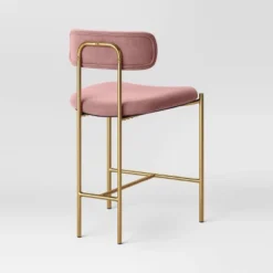 Orion Luxe Backed Counter Height Barstool With Brass Legs Blush Velvet - Threshold™ -Modern Living Sales GUEST 6fae67b2 b02e 4960 846e d794af26c1cf