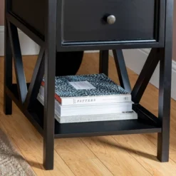 Set Of 2 Farmhouse Single Drawer V Frame Nightstands - Saracina Home -Modern Living Sales GUEST 7687c127 6673 4260 bfa9 5a4f32541fed