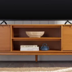 Solid Wood Mid-Century Modern TV Stand For TVs Up To 80" - Saracina Home -Modern Living Sales GUEST 7b8f78dc b7ab 4f0a bbb2 79db23e31b3a