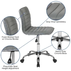 Emma And Oliver Low Back Designer Armless Ribbed Swivel Task Office Chair 24 Emma And Oliver Low Back Designer Armless Ribbed Swivel Task Office Chair -Modern Living Sales GUEST 7bb67dd0 789d 46b3 93e9 867abcbfe2c1