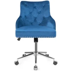 Tangkula Velvet Desk Chair Upholstered 360°Swivel Height Adjustable Rolling Office Chair For Office Bedroom Living Room -Modern Living Sales GUEST 7f78dacd 8b54 4506 8677 294054517924