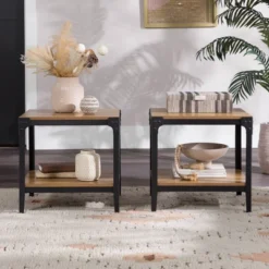 Set Of 2 Benny Urban Industrial Angle Iron Side Tables - Saracina Home -Modern Living Sales GUEST 805a5e76 b2c9 47bf ac9c 7696f3043384