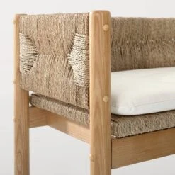 Elden Wood Bench With Woven Back And Loose Cushion Seat - Threshold™ Designed With Studio McGee -Modern Living Sales GUEST 80c860d6 fb10 4439 978d 5bcb29b2d57b
