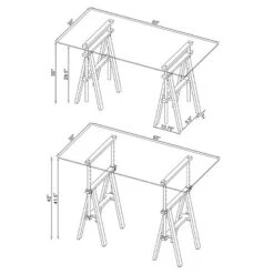 Statham Glass Top Adjustable Sawhorse Standing Desk Chrome - Coaster -Modern Living Sales GUEST 83fa6233 ac1f 4164 8445 30e244687000