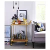 Metal, Wood, And Leather Bar Cart - Gold - Threshold™ -Modern Living Sales GUEST 8794eff1 f37e 40f1 8db5 fcd72f9fc23e