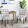 2pk Harman Contemporary Upholstered Plaid Dining Chairs Gray/Light Beige/Brown - Christopher Knight Home -Modern Living Sales GUEST 8bc32428 9664 4bd6 976b bf311679a007
