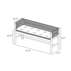 Elden Wood Bench With Woven Back And Loose Cushion Seat - Threshold™ Designed With Studio McGee -Modern Living Sales GUEST 8f053347 15e4 4064 81c1 72a38bf0a4d6