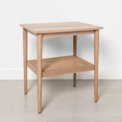 Wood & Cane Square Accent Side Table - Hearth & Hand™ With Magnolia -Modern Living Sales GUEST 9125ac00 34fa 4892 92ce 6b893758c4aa