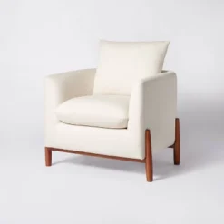 Elroy Faux Shearling Accent Chair With Wood Legs - Threshold™ Designed With Studio McGee -Modern Living Sales GUEST 92cdde9c f944 4b57 a938 462963d536a2