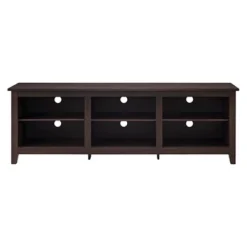 Transitional 6 Cubby Wood Open Storage Wood TV Stand For TVs Up To 80"- Saracina Home -Modern Living Sales GUEST 92fe5691 6d10 45aa a903 60b396346c9f