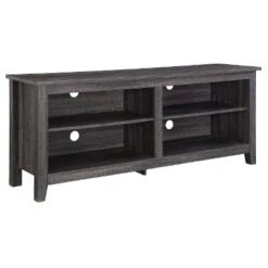 Transitional 4 Cubby Wood Open Storage TV Stand For TVs Up To 65"- Saracina Home -Modern Living Sales GUEST 9b7ac2df b47e 4854 8161 aae16d90f836