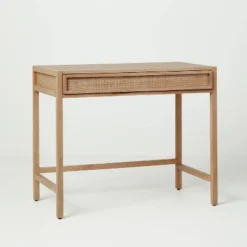 Wood & Cane Transitional Writing Desk - Hearth & Hand™ With Magnolia -Modern Living Sales GUEST 9f171552 9800 4052 8e19 8f68524075d5