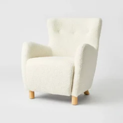 Kessler Wingback Faux Sherling Accent Chair Cream - Threshold™ Designed With Studio McGee -Modern Living Sales GUEST a09f34e6 88c9 4d02 ba31 f262090269f8
