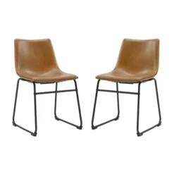Set Of 2 Laslo Modern Upholstered Faux Leather Dining Chairs - Saracina Home -Modern Living Sales GUEST a575f745 32e2 4880 af78 c97be1dbada8