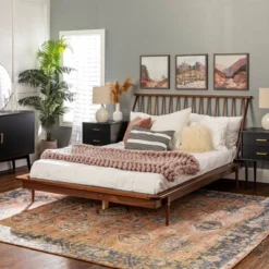 Boho Solid Wood Spindle Platform Bed - Saracina Home 30 Boho Solid Wood Spindle Platform Bed - Saracina Home -Modern Living Sales GUEST a59e04b0 9472 44a4 aa47 43be053d19eb
