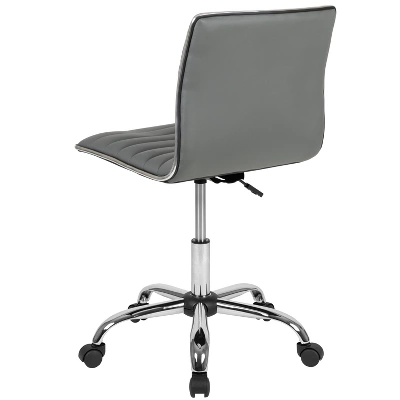 Emma And Oliver Low Back Designer Armless Ribbed Swivel Task Office Chair 12 Emma And Oliver Low Back Designer Armless Ribbed Swivel Task Office Chair - Image 10