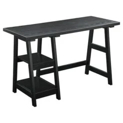 Designs2Go Trestle Desk With Shelves - Breighton Home -Modern Living Sales GUEST aa86743b 8e79 40c2 a6bb 7fbdc03f49ae