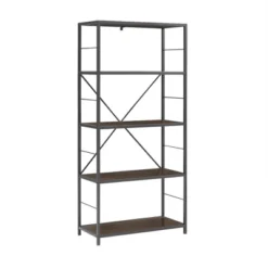63" 4 Shelf Industrial Transitional Tall Bookshelf - Saracina Home -Modern Living Sales GUEST ab82027f f17b 4ed3 b4bd 3cb00f9141d7