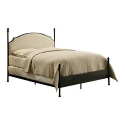Geraldine Upholstered Headboard Poster Panel Bed Powder Coated Gun Metal - HOMES: Inside + Out -Modern Living Sales GUEST abf61064 8b97 4a66 a90a e65612d4e539