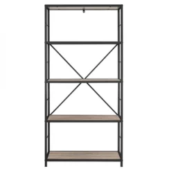 63" 4 Shelf Industrial Transitional Tall Bookshelf - Saracina Home -Modern Living Sales GUEST ae28e843 9ead 4866 887b 69c057f32e71
