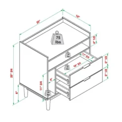 2pk Mid-Century Modern Solid Wood 2 Drawer Storage Nightstands - Saracina Home -Modern Living Sales GUEST b4a44f9f b4b8 4593 b2f1 f1a651c0f8e1