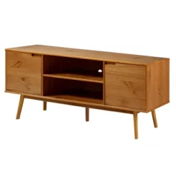 Solid Wood Mid-Century Modern TV Stand For TVs Up To 80" - Saracina Home -Modern Living Sales GUEST b4ef855d 4d09 4e84 b45e 237d42433b01