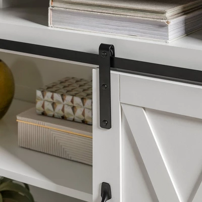 Transitional Sliding Barndoor Highboy TV Stand For TVs Up To 58" - Saracina Home 13 Transitional Sliding Barndoor Highboy TV Stand For TVs Up To 58" - Saracina Home - Image 11