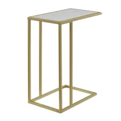 23" Modern Rectangle Two-Tone C Side Table With Metal Base - Saracina Home -Modern Living Sales GUEST b65b9434 3351 4d65 bc48 b2c7d25596f8
