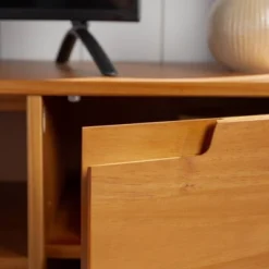 Solid Wood Mid-Century Modern TV Stand For TVs Up To 80" - Saracina Home -Modern Living Sales GUEST b78e54f7 947a 4b3c 9e8b b3b9f13c7373