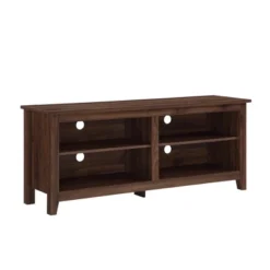 Transitional 4 Cubby Wood Open Storage TV Stand For TVs Up To 65"- Saracina Home -Modern Living Sales GUEST b9ce9b3d c9e3 4cd0 ada4 ca03526caed5