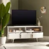 Cara Mid-Century Modern 3 Drawer Corner TV Stand For TVs Up To 58" - Saracina Home -Modern Living Sales GUEST bcc3df04 17eb 4bc5 a2f3 91e7894a9abf