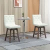 HOMCOM Bar Stools Set Of 2, Swivel Bar Chairs, 25.5" High Fabric Tufted Breakfast Barstools For Kitchen Counter, Cream White -Modern Living Sales GUEST bed2c6ca a45c 4890 8102 49c5703e4267