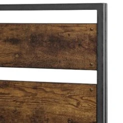 Queen Urban Chic Metal And Wood Plank Bed Brown - Saracina Home -Modern Living Sales GUEST c5d1297f 85aa 4822 af1e 1303eb054e5b