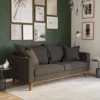 Maryan Pillowback Wood Stretcher Sofa Gray Linen - Room & Joy -Modern Living Sales GUEST ceb9c872 31c9 4312 9325 2998940d3a4d