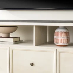 Farmhouse 3 Drawer Wood TV Stand For TVs Up To 65" - Saracina Home -Modern Living Sales GUEST d2a8912d 02cb 44ea b702 70dc6cc40fcc