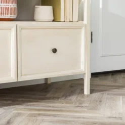 Farmhouse 3 Drawer Wood TV Stand For TVs Up To 65" - Saracina Home -Modern Living Sales GUEST d77774f4 3e5a 4a67 9f72 0016110a90cd