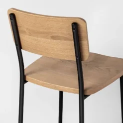 Wood & Steel Bar Stool - Natural/Black - Hearth & Hand™ With Magnolia -Modern Living Sales GUEST dd89e9f1 7a47 4584 b4ec a8a659027411