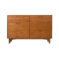Mid-Century Modern Groove Wood 6 Drawer Dresser - Saracina Home -Modern Living Sales GUEST df73fcb6 1e74 4709 ae75 c24412f90be1