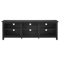 Transitional 6 Cubby Wood Open Storage Wood TV Stand For TVs Up To 80"- Saracina Home -Modern Living Sales GUEST e4c39780 fb14 4bd8 b437 8185f460c007
