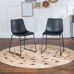 Set Of 2 Laslo Modern Upholstered Faux Leather Dining Chairs - Saracina Home -Modern Living Sales GUEST e921ecff 5d1c 46bf 8a40 c3330f7f710d