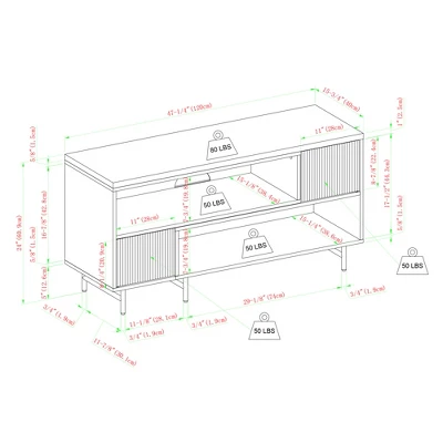 Modern Reeded Door Extendable TV Stand For TVs Up To 50" - Saracina Home 13 Modern Reeded Door Extendable TV Stand For TVs Up To 50" - Saracina Home - Image 11