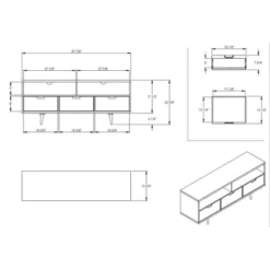 Cara Mid-Century Modern 3 Drawer TV Stand For TVs Up To 65" - Saracina Home -Modern Living Sales GUEST eddff1d9 3448 4181 a60a 1b127bbf16df