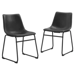 Set Of 2 Laslo Modern Upholstered Faux Leather Dining Chairs - Saracina Home -Modern Living Sales GUEST f09ca4a2 22b8 4c1e 90a5 214c5268ba1a