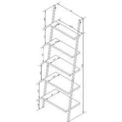 72" Loring 5 Shelf Leaning Bookshelf - Threshold™ -Modern Living Sales GUEST f0a703db 6249 4024 8139 6e1bf2368058