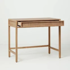 Wood & Cane Transitional Writing Desk - Hearth & Hand™ With Magnolia -Modern Living Sales GUEST f210c649 4f0c 4443 992e 4bede304898a