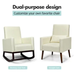 Tangkula 2-in-1 Upholstered Rocking Chair With Wood Leg & Pillow Relax Sofa Chair Light Grey/Beige/Dark Gray 19 Tangkula 2-in-1 Upholstered Rocking Chair With Wood Leg & Pillow Relax Sofa Chair Light Grey/Beige/Dark Gray -Modern Living Sales GUEST fb3113fc 95e1 49e1 b4da d0d1b94e6231