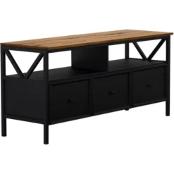 Farmhouse 3 Drawer Wood TV Stand For TVs Up To 65" - Saracina Home -Modern Living Sales GUEST fc1a9118 3287 4e9f 8c3f a5bc99fcca42