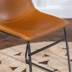 Set Of 2 Laslo Modern Upholstered Faux Leather Dining Chairs - Saracina Home -Modern Living Sales GUEST fe245bc2 14e4 4821 9570 ac728abc73e4